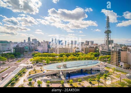 Skyline der Innenstadt von Nagoya in Japan Stockfoto