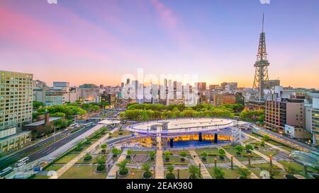 Skyline der Innenstadt von Nagoya in Japan Stockfoto