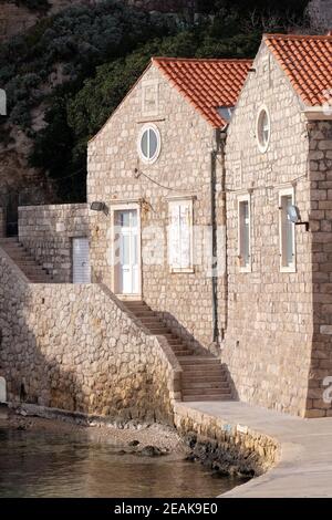 Haus in alten Hafen Kolorina, Dubrovnik, Kroatien Stockfoto