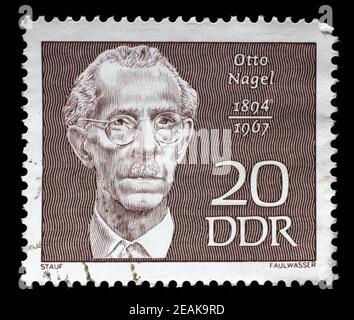 Briefmarke gedruckt in DDR zeigt Otto Nagel (1894-1967), Maler, ca. 1970 Stockfoto