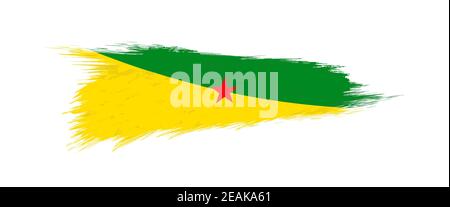 Flagge von Französisch-Guayana in Grunge Pinselstrich, Vektor Grunge Illustration. Stock Vektor