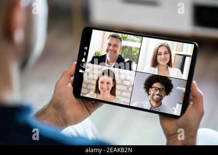 Videokonferenz Webinar Chat Oder Videokonferenz Stockfoto