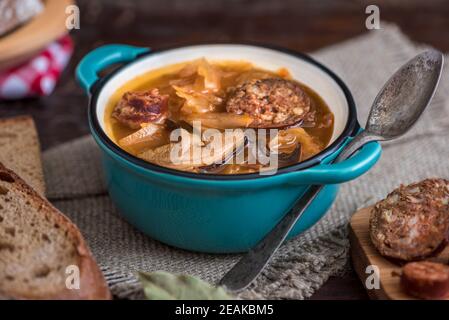 Kohlsuppe Kapustnica Stockfoto