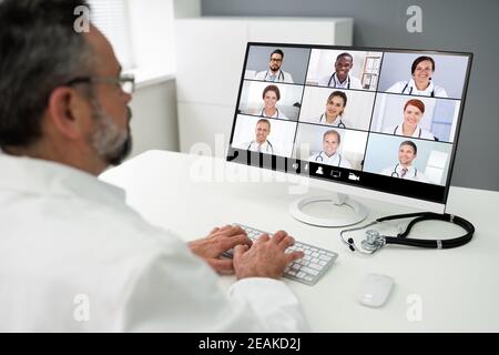 Medizinische Videokonferenz Für Ärzte Stockfoto