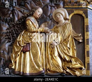 Heimsuchung der Jungfrau Maria, Maria am Berg Kirche in Hallstatt, Österreich Stockfoto