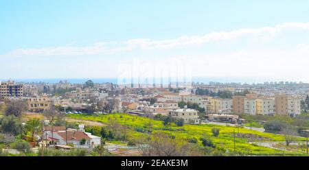 Paphos Panorama Skyline Stadt Zypern Stockfoto