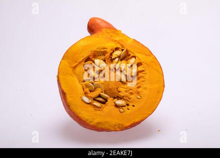 Gelbe Kürbis Gemüse isoliert auf weißem Hintergrund Stockfoto