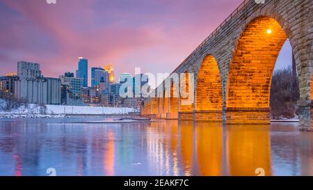 Minneapolis Downtown Skyline in Minnesota, USA Stockfoto