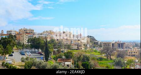 Paphos Panorama Skyline Stadt Zypern Stockfoto