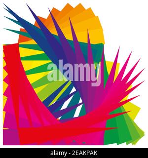 Muster von versetzten Schnipsel in vielen verschiedenen Farben Stockfoto