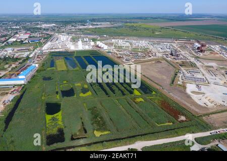 Die Kläranlage in Slavjansk-auf Kuban. Wasser für sewa Stockfoto