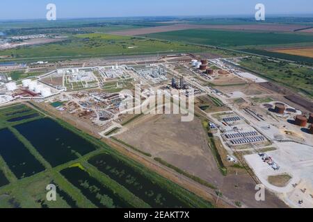 Landschaft der Stadt Slawjansk in der Kuban. Der Typ von tre Stockfoto