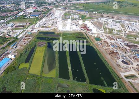 Die Kläranlage in Slavjansk-auf Kuban. Wasser für sewa Stockfoto