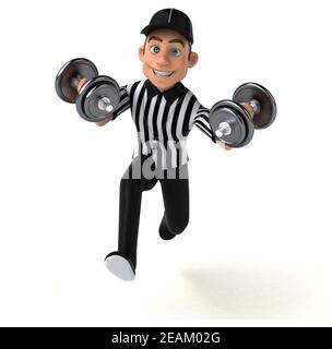 Lustige 3D-Illustration eines amerikanischen Schiedsrichters Stockfoto