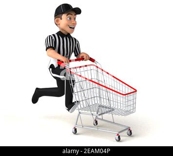 Lustige 3D-Illustration eines amerikanischen Schiedsrichters Stockfoto