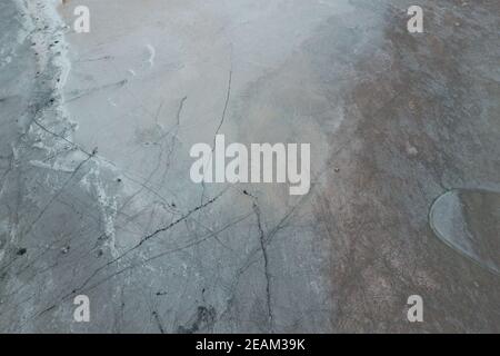 Saline Salz See im Asowschen Meer Küste. Ehemalige Mündung. Ansicht her Stockfoto