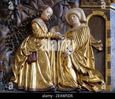 Heimsuchung der Jungfrau Maria, Maria am Berg Kirche in Hallstatt, Österreich Stockfoto