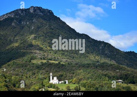 Santuario Madonna della Torre, ein Heiligtum in Sovere, Bergamo, Lombardei, Italien. Stockfoto