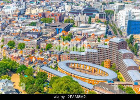 Luftaufnahme von Wohngebiet in Den haag, Niederlande Stockfoto