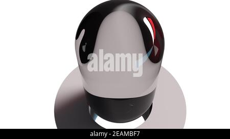 3D Rendering abstrakter Hintergrund. Computer erzeugt vertikalen Rohr und Glaskugel Stockfoto