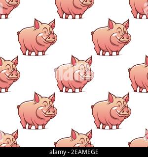 Niedliches rosa Nahtloses Hintergrundmuster mit einem Wiederholmotiv Im quadratischen Format für die Landwirtschaft Design Stock Vektor