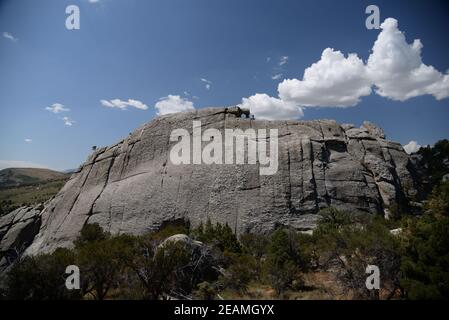 Felsformationen im City of Rocks National Reserve in Idaho Stockfoto