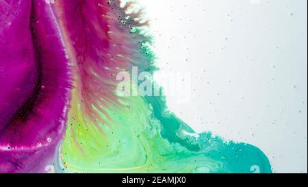 Die Farben der wässrigen Tinte sind durchscheinend. Abstrakt mehrfarbigen Marmor Textur Hintergrund Stockfoto