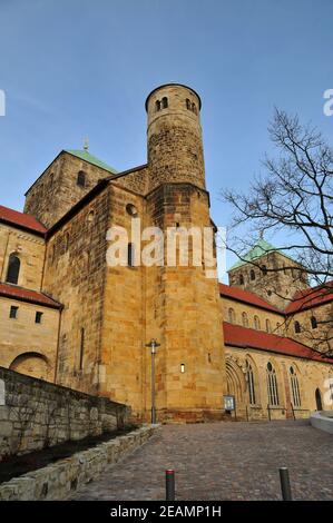 Alte berühmte Kirche St. Michael in Hildesheim Stockfoto