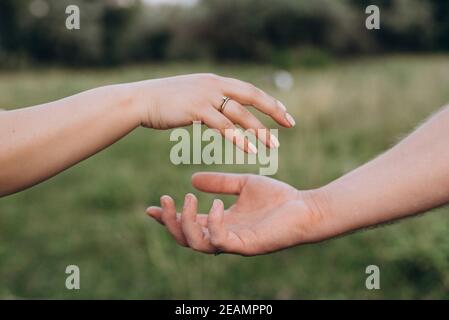 Schema von Handshake und Distanzierung in Psychologie und Wissenschaft Des Körpers Stockfoto