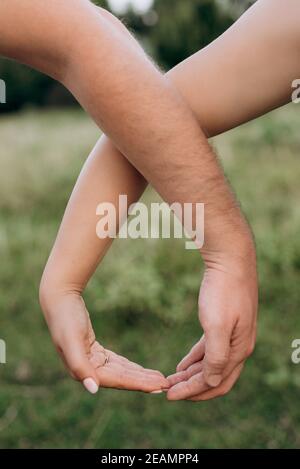 Schema von Handshake und Distanzierung in Psychologie und Wissenschaft Des Körpers Stockfoto