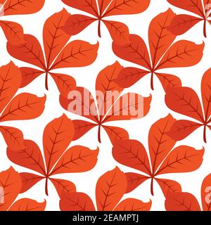 Bunte Herbst oder Herbstblatt Hintergrund nahtlose Muster mit einem überlappenden Wiederholung Motiv auf weiß, im quadratischen Format Stock Vektor