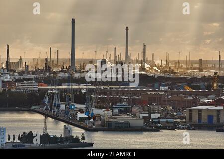 Dramatische industrielle Landschaft Stockfoto