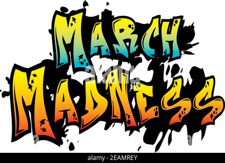 März Madness Graffiti Art Stockfoto