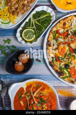 Indische Currys und Begleitungen. Stockfoto