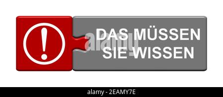 Puzzle Button: Was Sie in deutscher Sprache wissen müssen Stockfoto