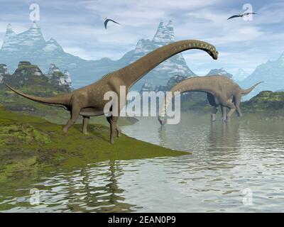 Giraffatitan Dinosaurier - 3D-Render Stockfoto
