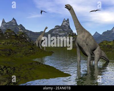 Atlasaurus Dinosaurier - 3D-Rendering Stockfoto