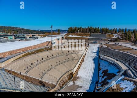 Skisprungstadion Holmenkollen und norwegisches Skimuseum in Oslo Stockfoto
