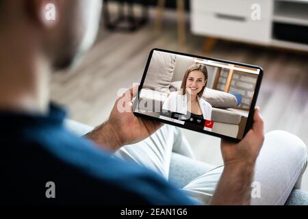 Online-Videokonferenz Webcam Live-Chat Stockfoto