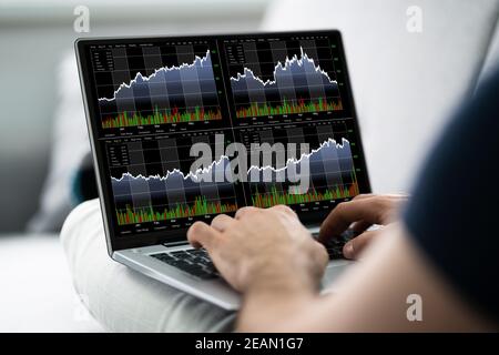 Börsenmakler Handel Aktien Online Stockfoto