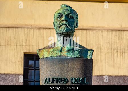 Statue von Alfred Nobel in Oslo, Norwegen Stockfoto