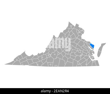 Karte von Northumberland in Virginia Stockfoto