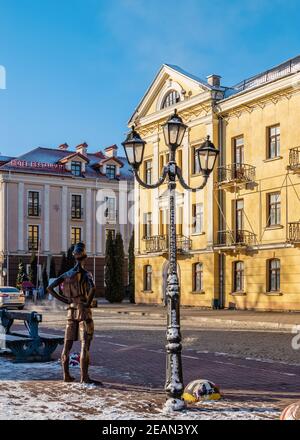 Die alte Straße von Kamianets-Podilskyi, Ukraine Stockfoto