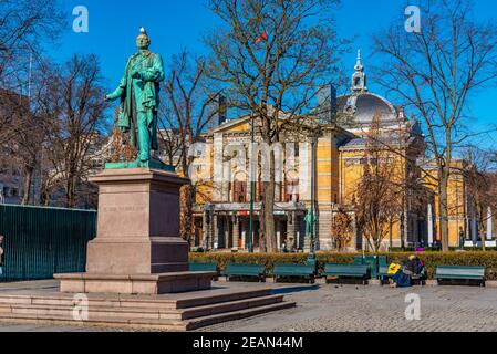 Statue von Henrik Wergeland in Oslo, Norwegen Stockfoto