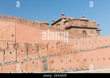 Bikaner Indien Stadtmauer von Junagarh Fort Stockfoto