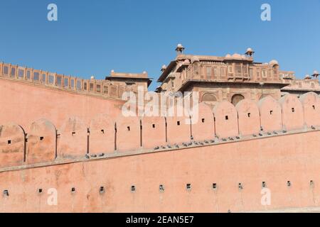 Bikaner Indien Stadtmauer von Junagarh Fort Stockfoto