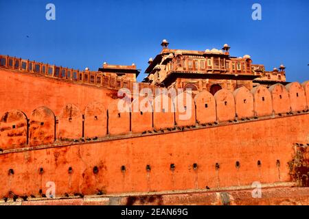 Bikaner Indien Stadtmauer von Junagarh Fort Stockfoto