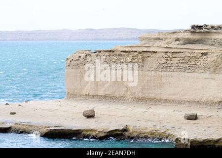 Valdes Peninsula Strandlandschaft, Patagonien, Argentinien Stockfoto