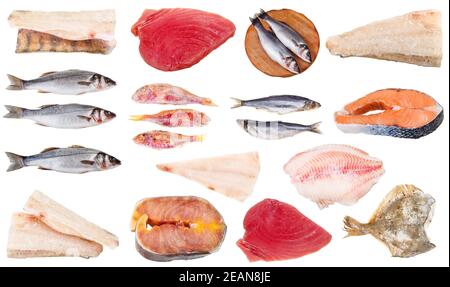 Gefrorenes entbeintes Filet von Kabeljaufischen isoliert Stockfoto