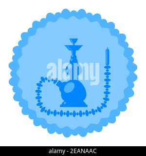 Arabisch Hookah Silhouette isoliert auf weißem Hintergrund Stockfoto